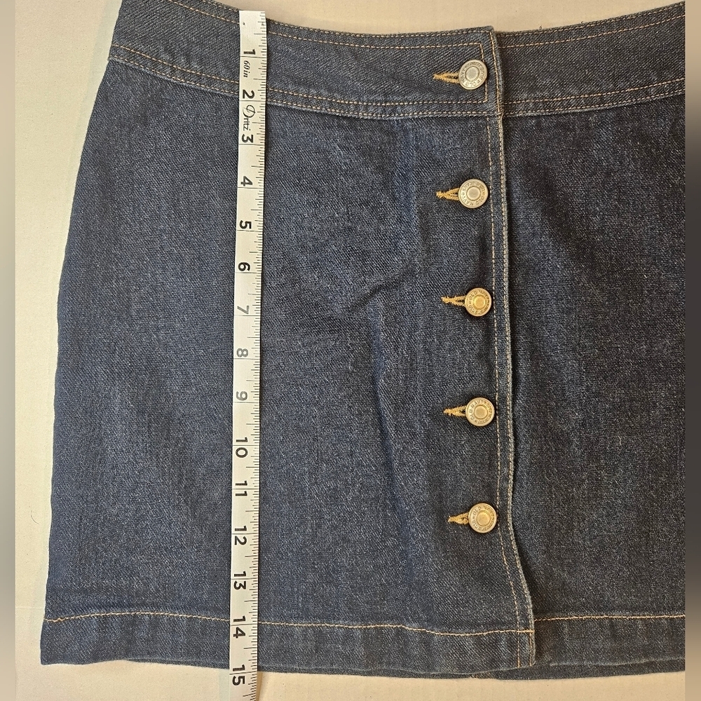 Vintage 90s Button Down Blue Jean Mini Skirt Size 6 Old Navy Denim - Picture 5 of 5